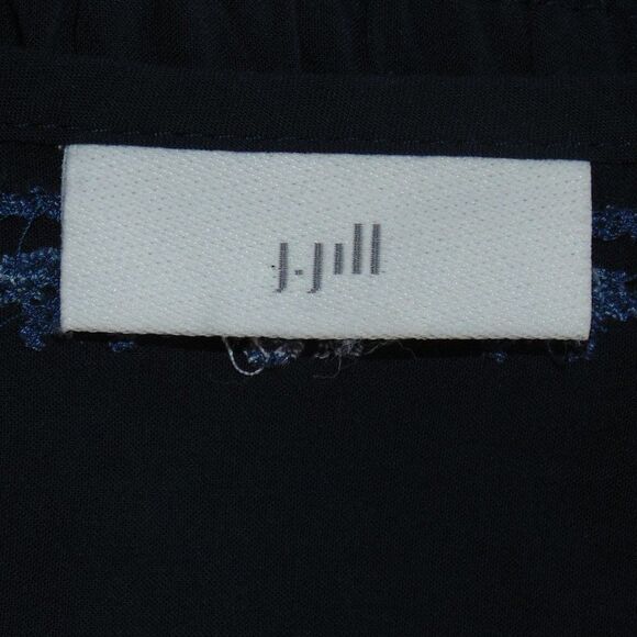 J. JILL Dress, L, Blue, Embroidered, Smocked waist, Sleeveless, Tie neckline - Picture 11 of 13